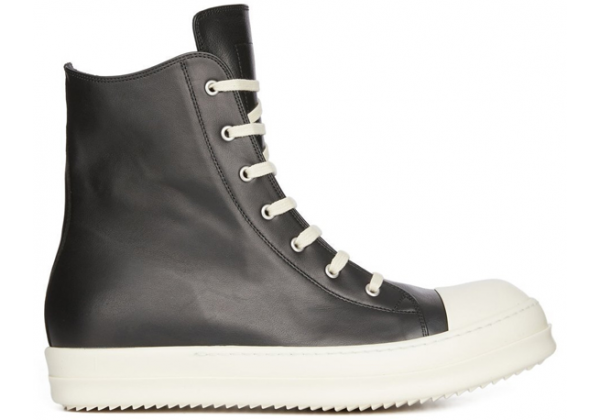 Rick Owens Ramones High Leather Black Cream