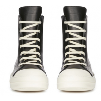 Rick Owens Ramones High Leather Black Cream