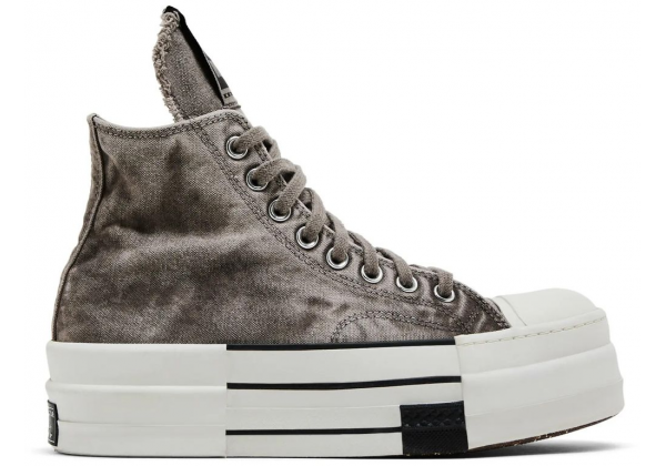 Rick Owens x Converse DRKSHDW DBL DRKSTAR Chuck 70 High Washed Concrete Brown