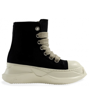 Rick Owens DRKSHDW Canvas Abstract High Top Milk Black