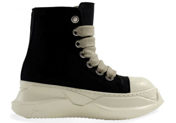 Rick Owens DRKSHDW Canvas Abstract High Top Milk Black