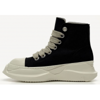 Rick Owens DRKSHDW Canvas Abstract High Top Milk Black