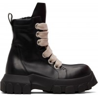 Rick Owens Black Temple Jumbolace Army Bozo Tractor Boots