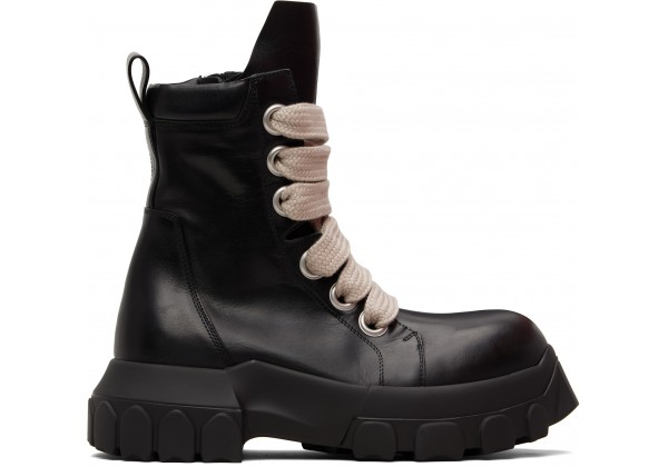 Rick Owens Black Temple Jumbolace Army Bozo Tractor Boots