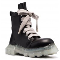 Rick Owens Black Clear Temple Jumbolace Army Bozo Tractor Boots