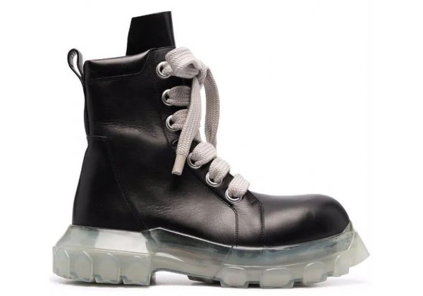 Rick Owens Black Clear Temple Jumbolace Army Bozo Tractor Boots