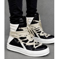 Rick Owens Geobasket TECUATL Black Chalk White